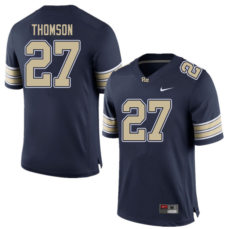 Men #27 Gavin Thomson Pitt Panthers College Football Jerseys Sale-Home Navy